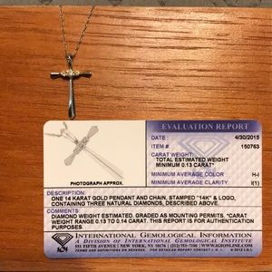Diamond 1” cross w/ an 18” silver exquisite chain